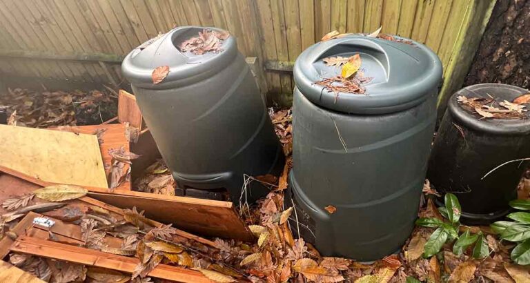 green plastic compost bins