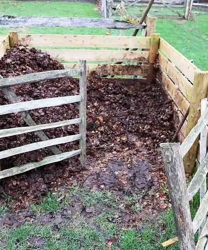 the ground under this compost pile will soon be rich with nutrients