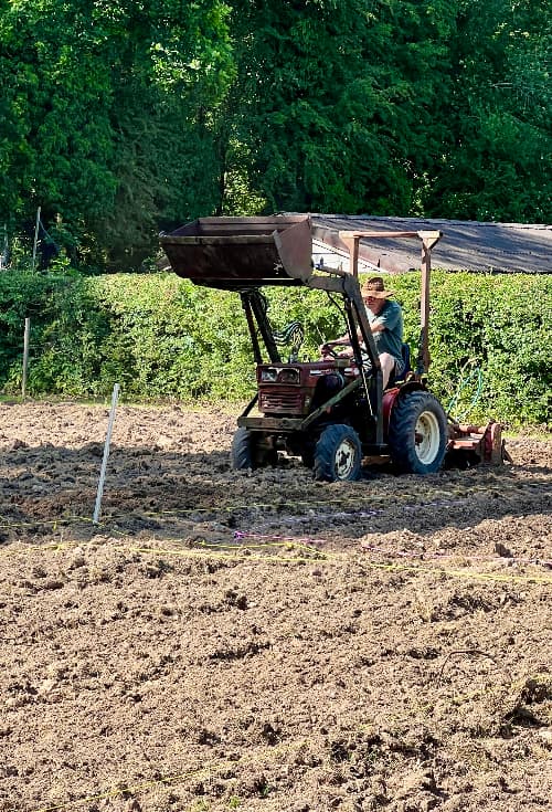 tilling with a yanmar garden tractor