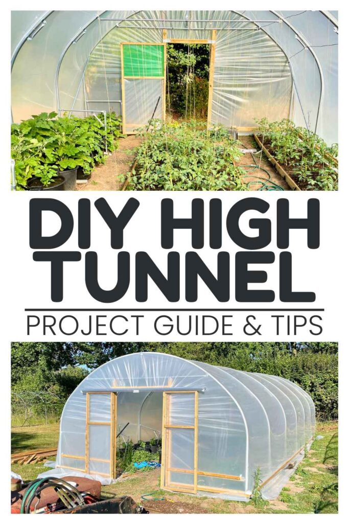 photos of a DIY high tunnel