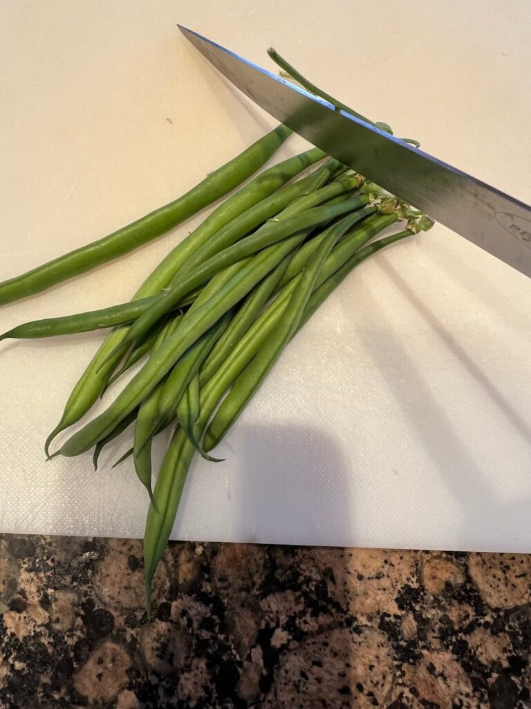 photo of beans on a chopping board